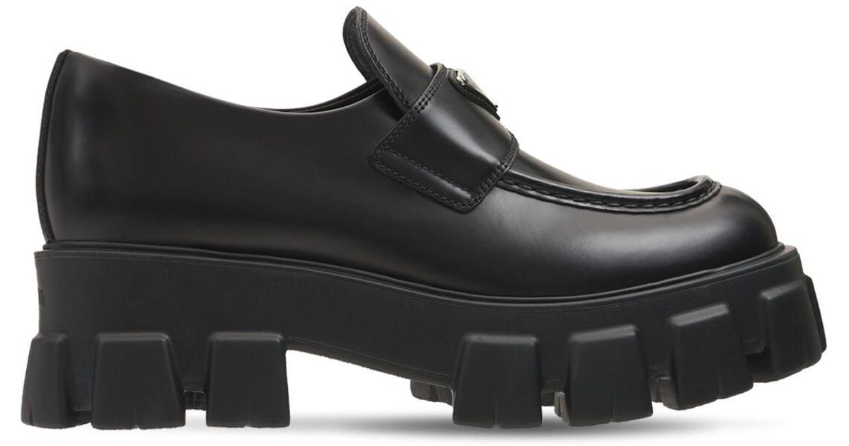 monolith brushed leather pointed loafers