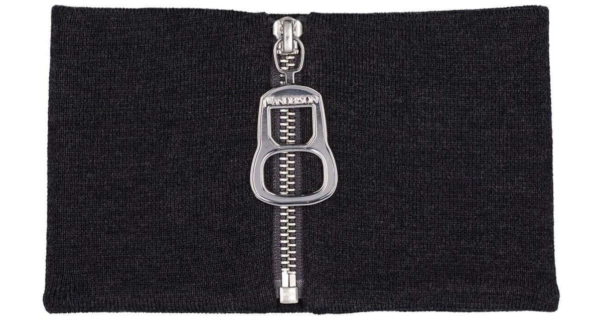 JW Anderson Can Puller Zip Up Neckband in Black for Men