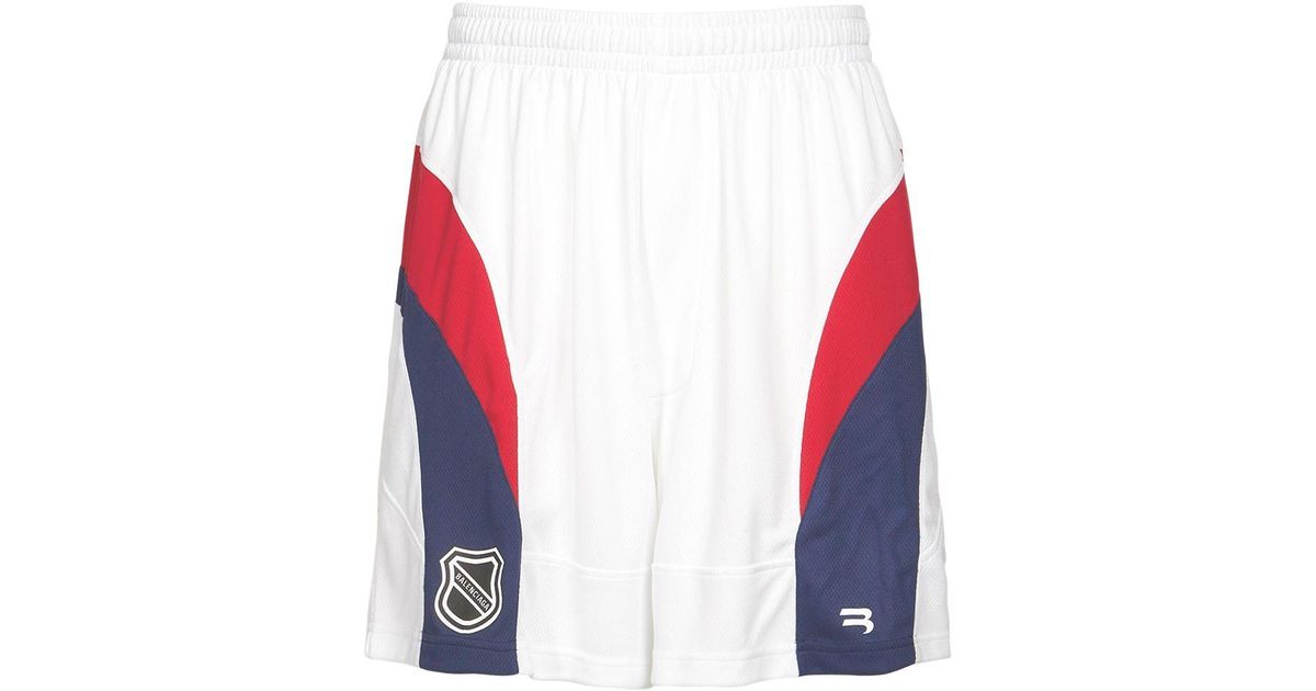 Balenciaga Logo Hockey Jersey Shorts White for | Lyst