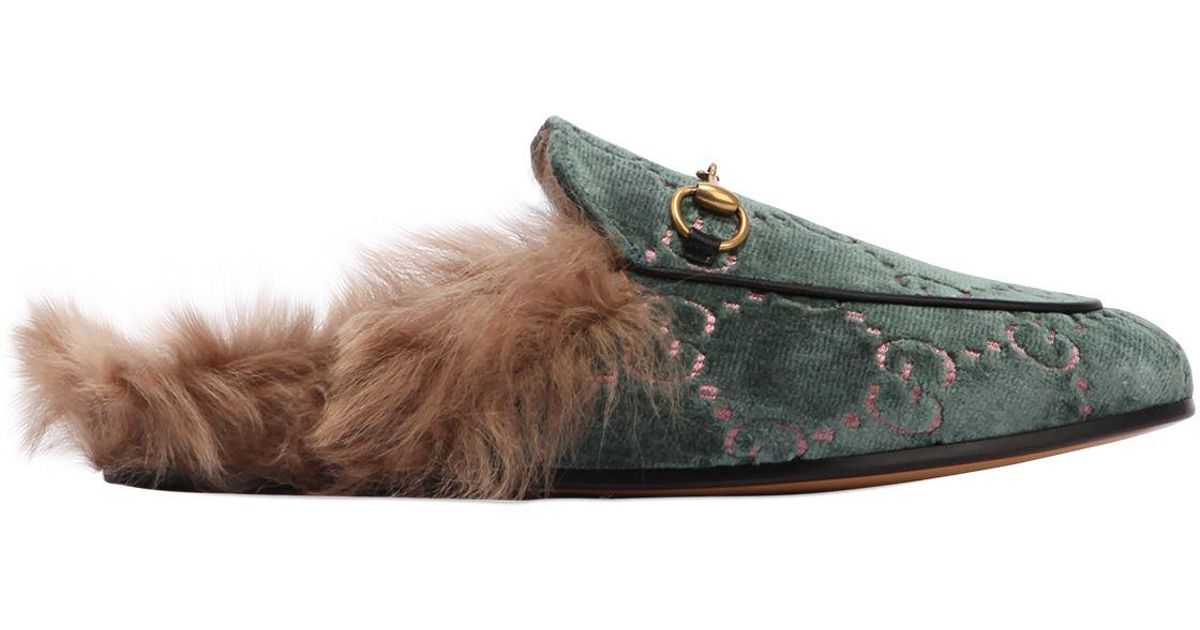velvet mules with fur