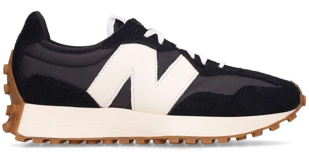 New Balance Leather 327 Sneakers in Black | Lyst Australia