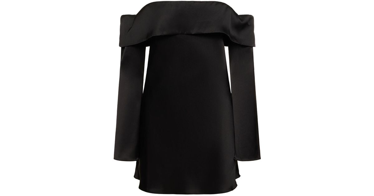Reformation Maves Satin Mini Dress in Black | Lyst