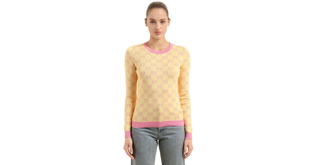 pink and yellow gucci sweater