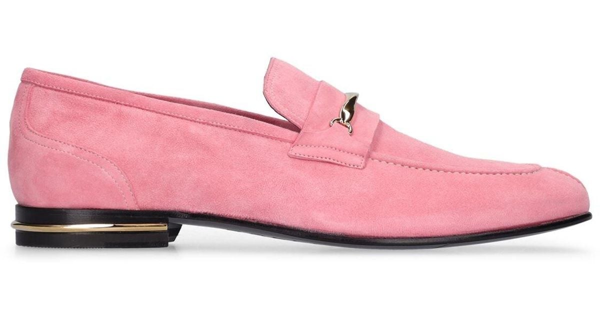 Bally Logo Suede Loafers in Pink for Men Lyst UK