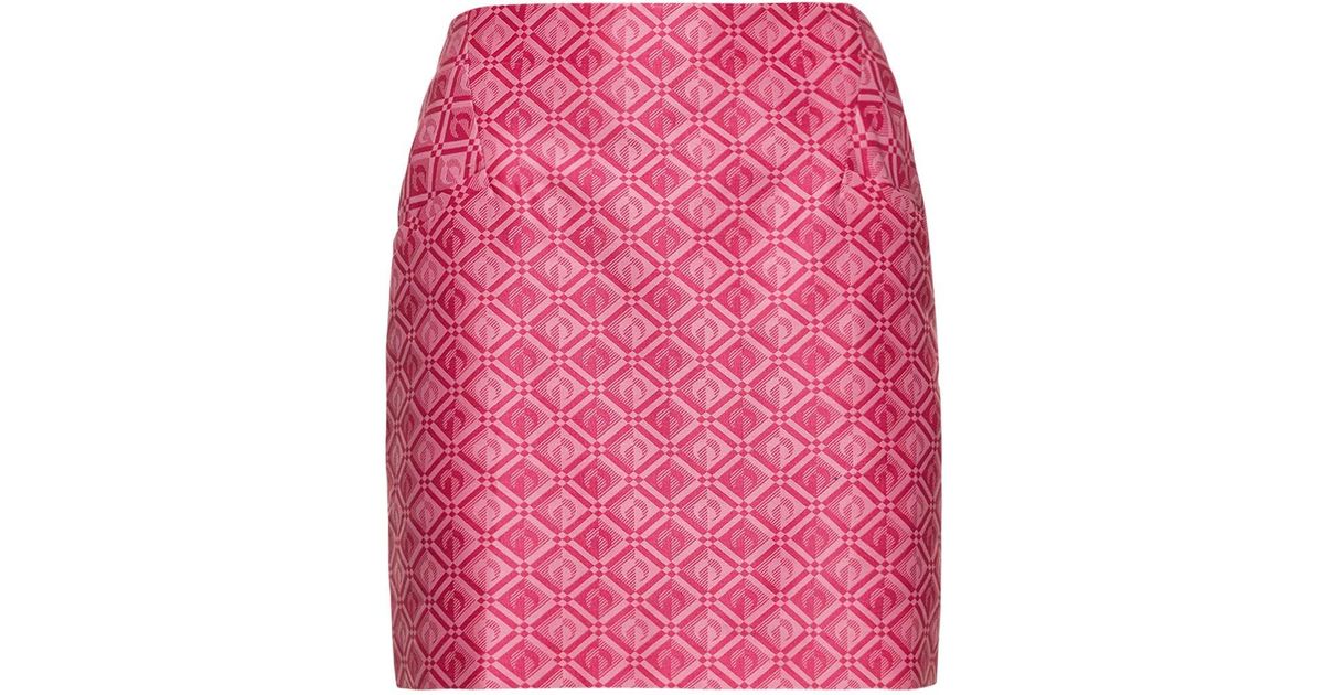 Marine Serre Moon Diamant Jacquard Mini Skirt in Pink | Lyst UK