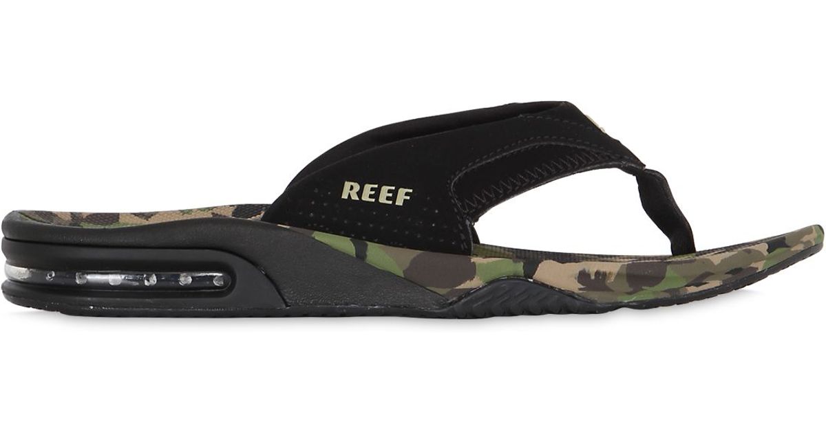 Geweldig Vestiging Gematigd Reef Fanning Camouflage Rubber Flip Flops in Black for Men | Lyst