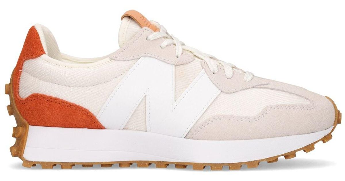 New Balance Leather 327 Sneakers in White/Beige (White) Lyst