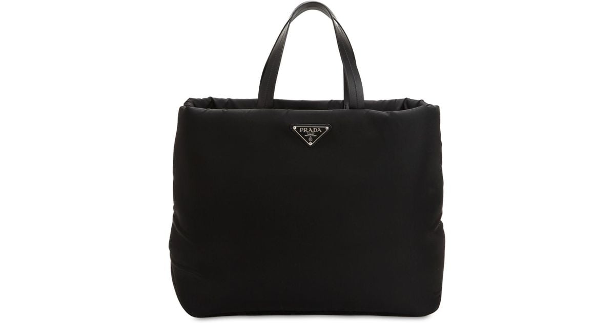 Prada Puffer Nylon Tote Bag in Black | Lyst Prada Puffer Nylon Tote Bag in Black | Lyst