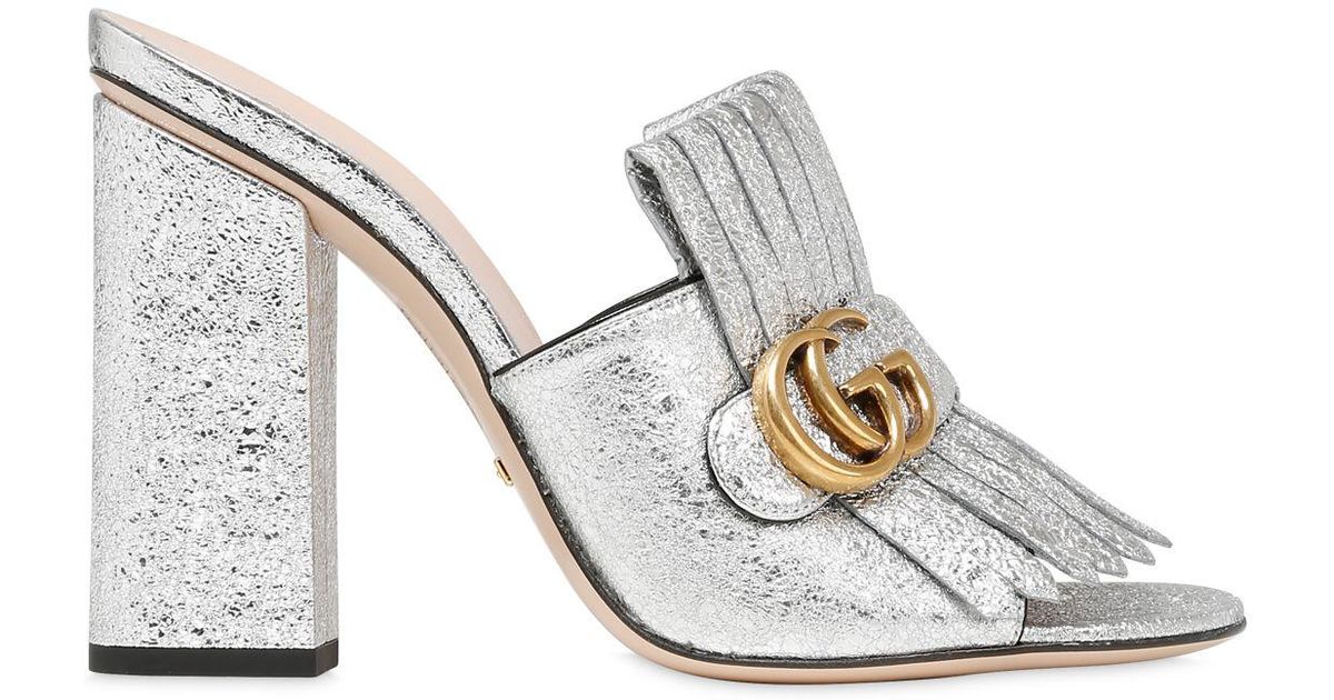 gucci metallic mules