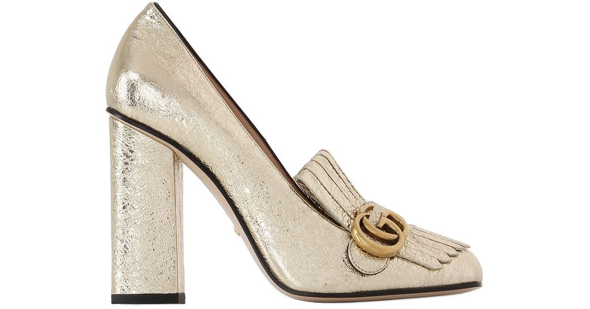 gucci metallic heels