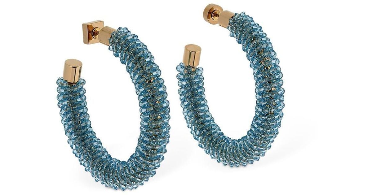 Jacquemus Les Creoles Brila Hoop Earrings in Light Blue (Blue) - Lyst