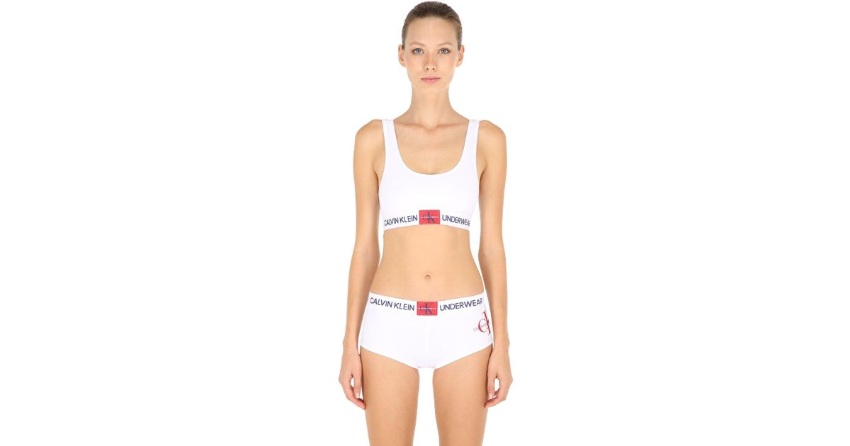 calvin klein white sports bra