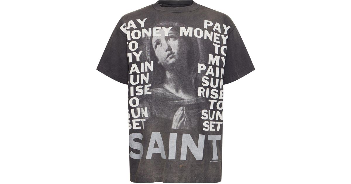 Saint Michael Pay Money X Saint Mx6 T-shirt in Gray for Men Saint Michael Pay Money X Saint Mx6 T-shirt in Gray for Men