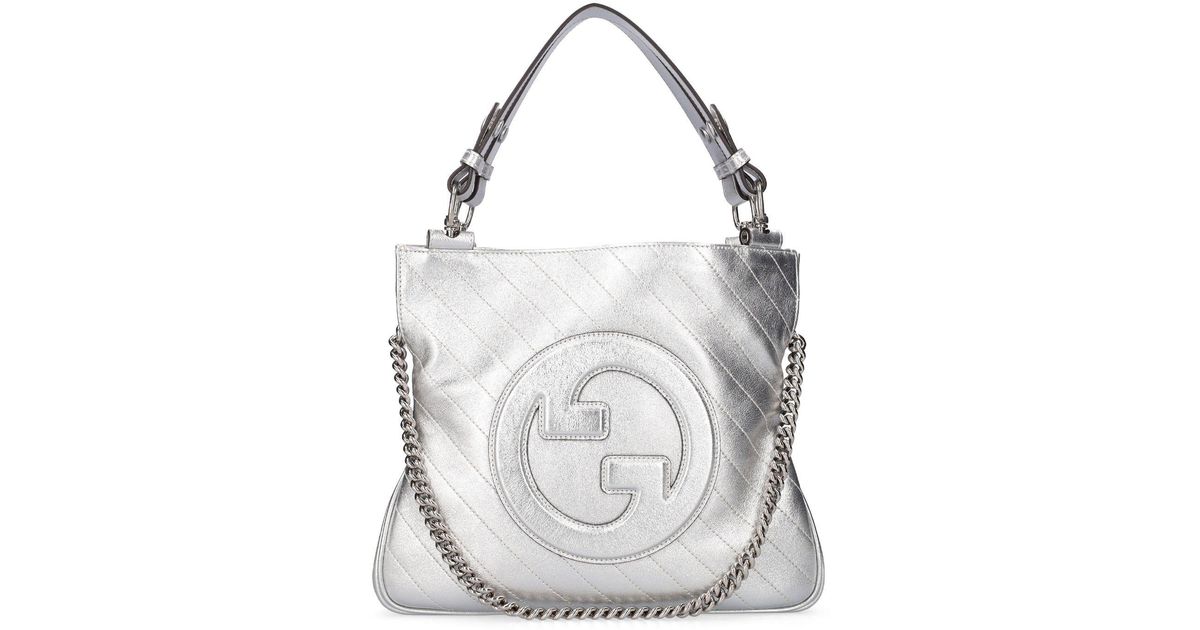Gucci Blondie Leather Tote Bag in White Lyst