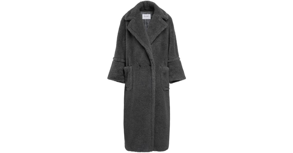 Max Mara Kadiak Teddy Long Coat in Gray | Lyst