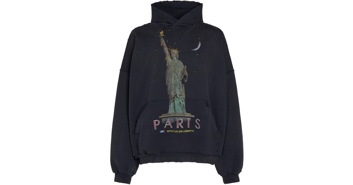 【BALENCIAGA】Paris Liberty コットンスウェットフーディー BALENCIAGA Paris Liberty Cotton Sweatshirt Hoodie Balenciaga