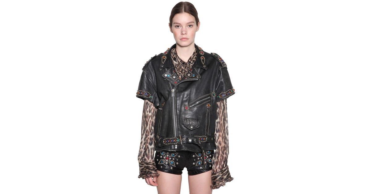 R13 Short Sleeve Studded Leather Jacket 