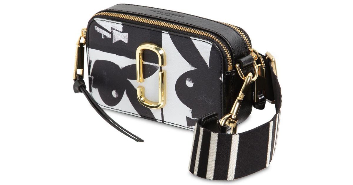 Marc Jacobs Leather Snapshot Playboy Cross Body Bag in Black/White ...