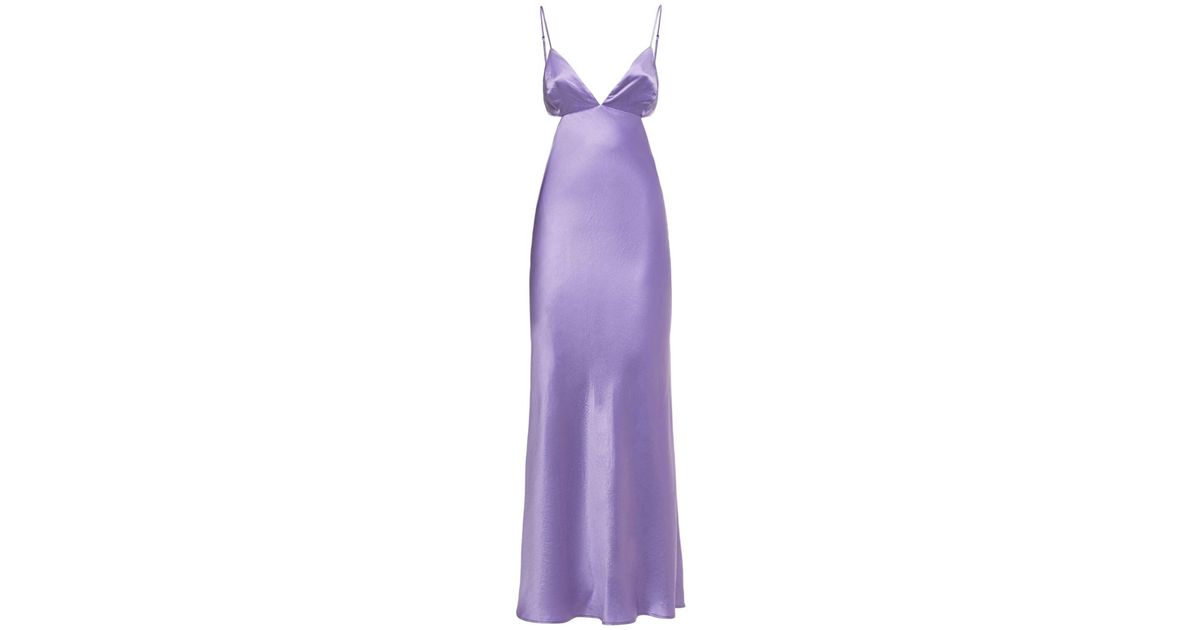 Third Form Crush Bias Cut Out Satin Midi Dress in Purple | Lyst UK