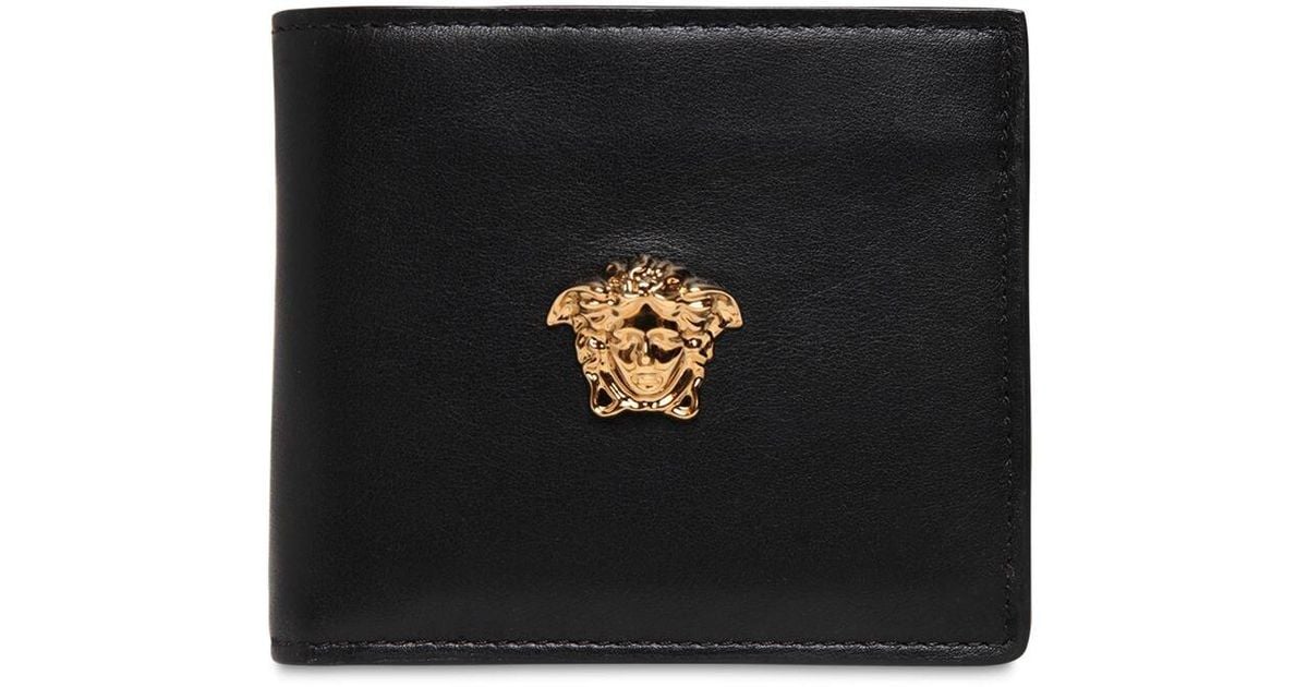 Versace Leather Billfold Wallet in Black/Gold (Black) for Men Lyst