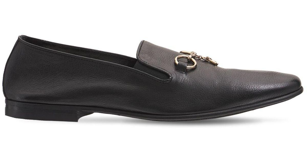 Needles Leather Tassel Bit Slip-on Loafers in Black for Men | Lyst