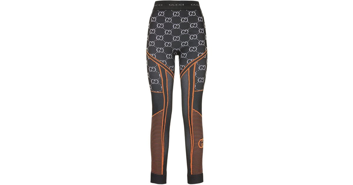 Gucci Gg Jersey Jacquard Leggings in Black (Gray) | Lyst