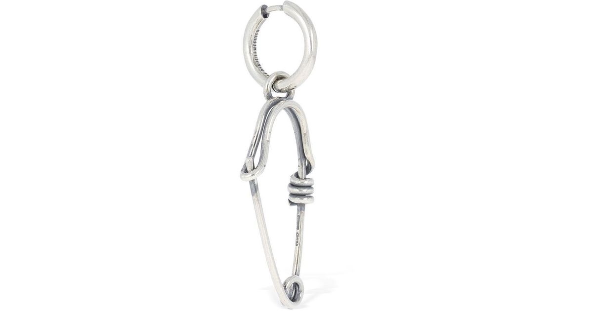 Ann Demeulemeester Lene Safety Pin Mono Earring in White Lyst