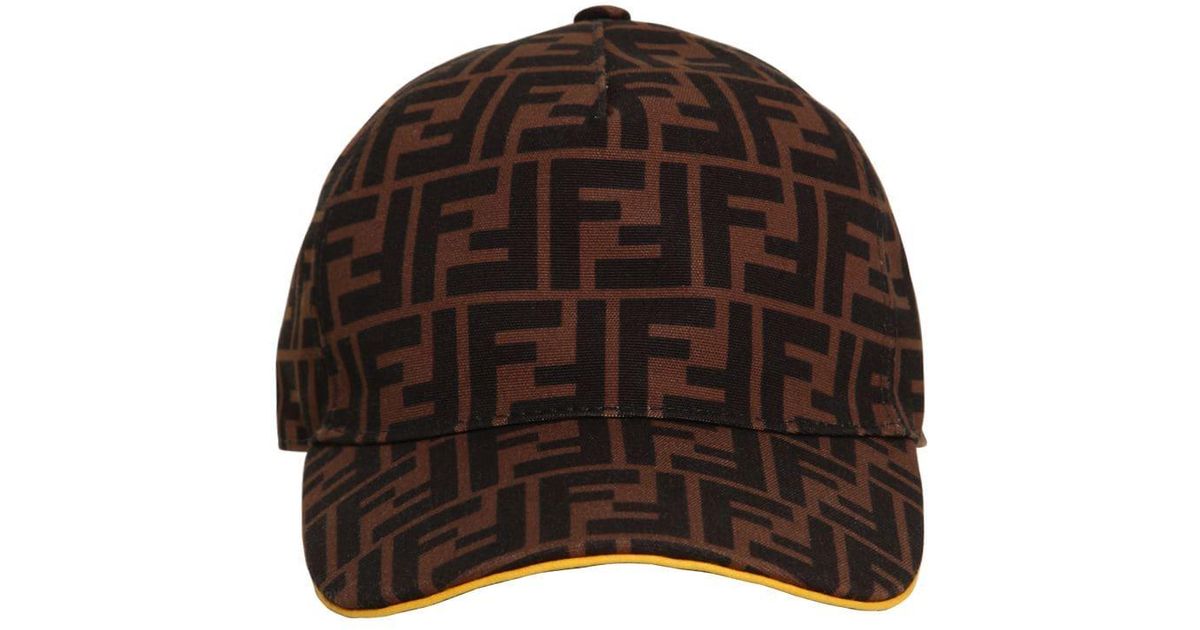 Fendi Synthetic Ff Cap in Tobacco/Yellow (Brown) for Men - Lyst