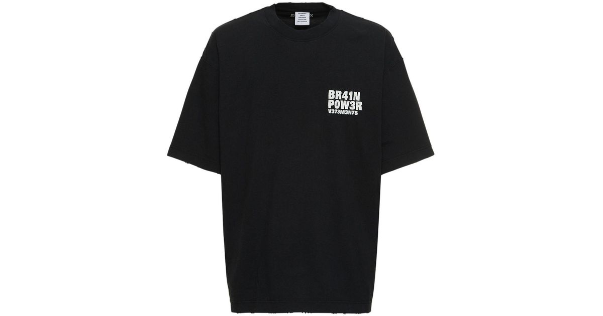 Vetements Brain Power Cotton Jersey T-shirt in Black for Men | Lyst