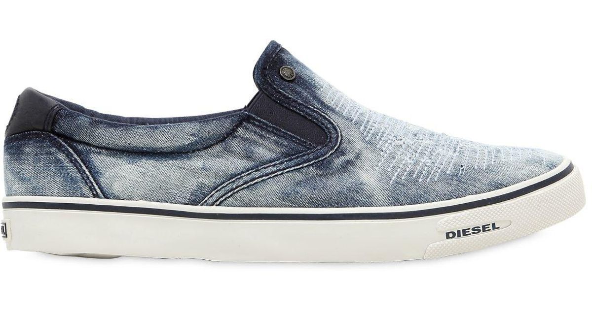 denim slip on trainers