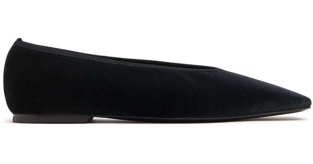 Toteme Women Minimalist Velvet Ballerinas