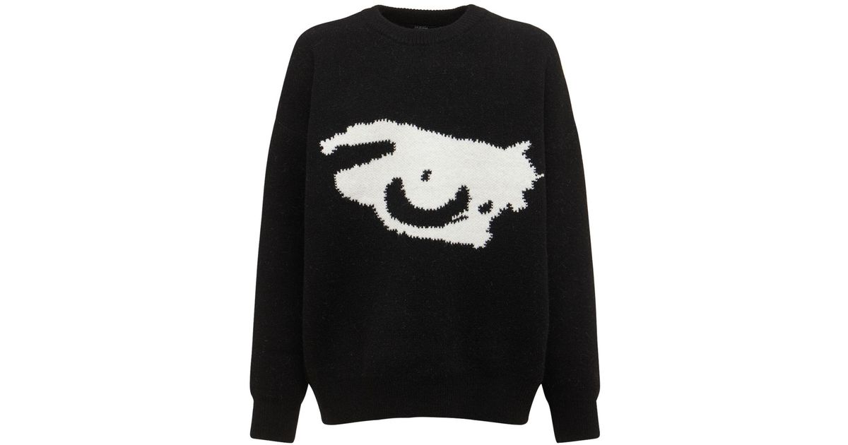 Jaded London Blurred Eye Oversized Sweater in Black for Men | Lyst