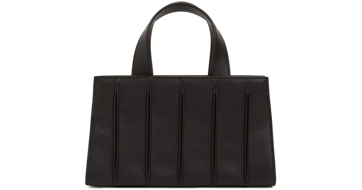 Max Mara Whitney Glam Leather Top Handle Bag in Black | Lyst