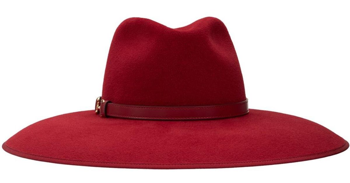 Gucci Fur Hat W/ Horsebit in Red/Red (Red) Lyst