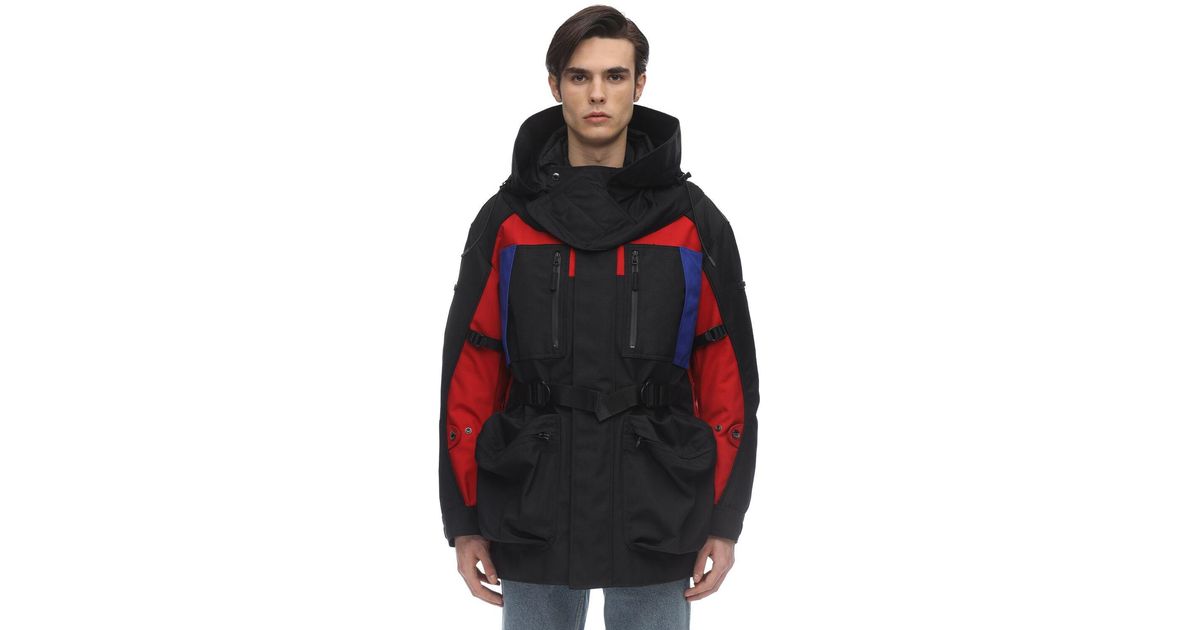 Burberry Synthetic Hooded Zip-up Nylon Parka in Red for Men Mens Jackets Burberry Jackets 