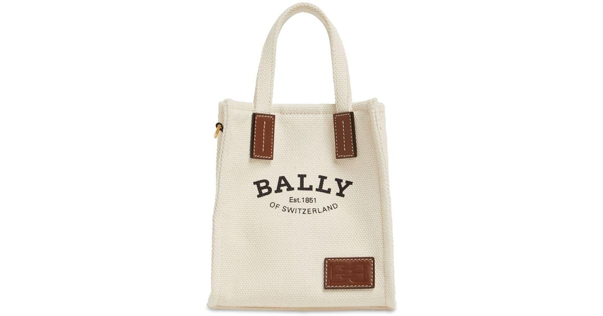 Bally Xs Crystalia Canvas & Leather Tote Bag in Natural Lyst UK