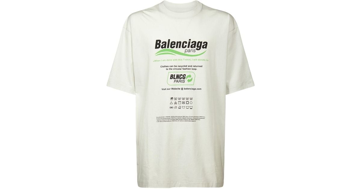 Balenciaga Logo Cotton T-shirt in Green for Men | Lyst Canada