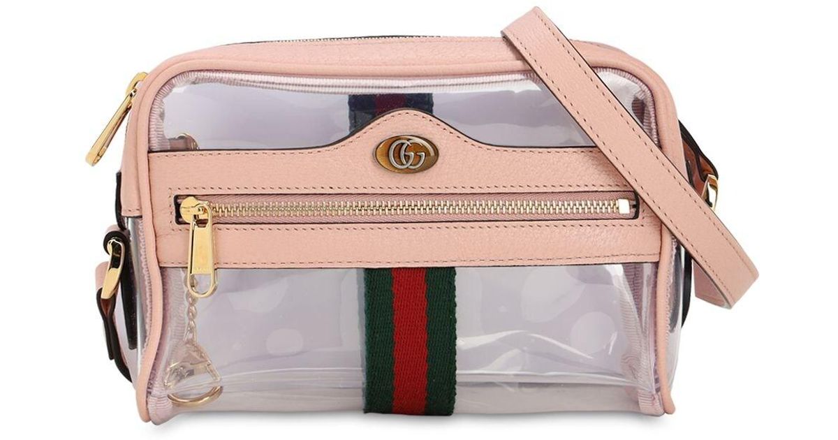 Gucci Mini Ophidia Ghost Vinyl Shoulder Bag in Pink - Lyst
