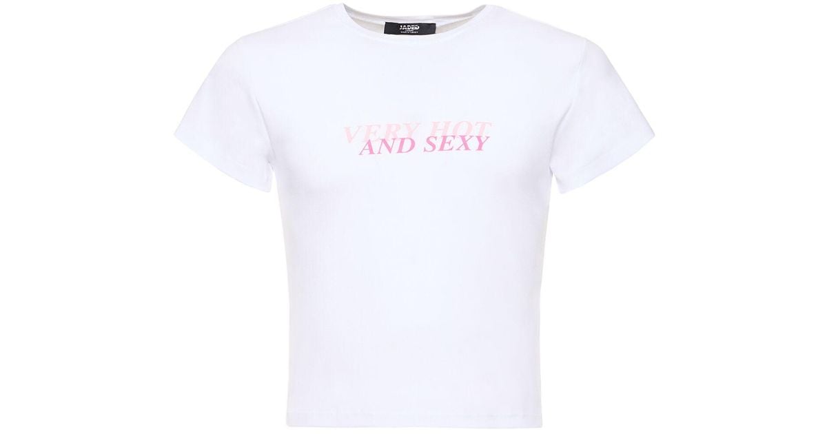 Jaded London Ver Hot And Sexy Shrunken T-shirt in White for