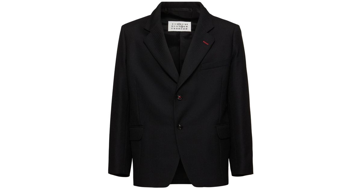 メンズ Maison Margiela ウールジャケット ブラック | Lyst