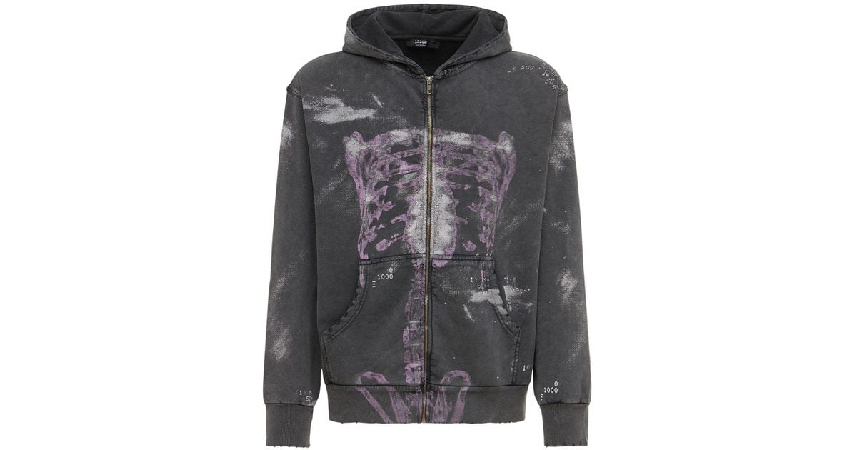 Jaded London X-ray Digital Print Zip-through Hoodie in Black for 