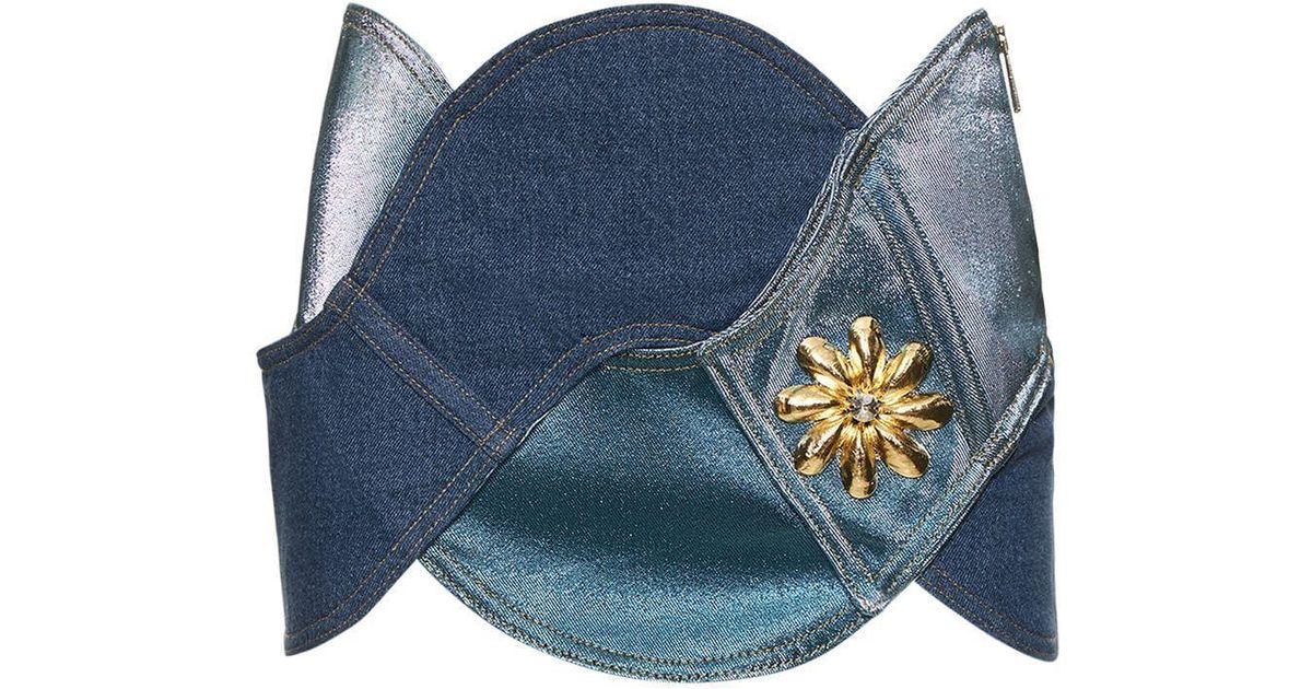 Area Rope Cotton Blend Denim Mini Skirt in Blue Lyst