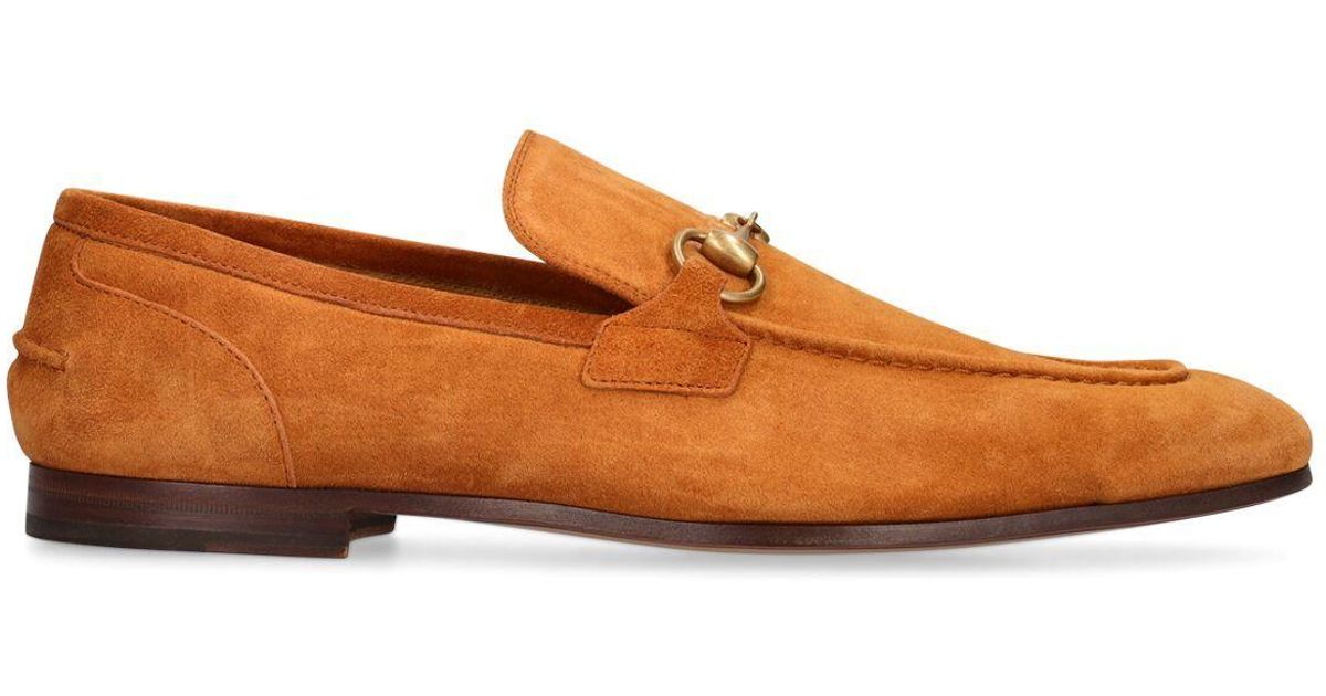 Gucci gg Suede Leather Loafers in Brown for Men | Lyst