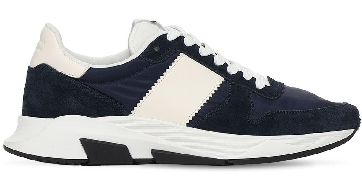 Tom Ford Jagga Suede & Nylon Low Top Sneakers in Blue for Men | Lyst UK