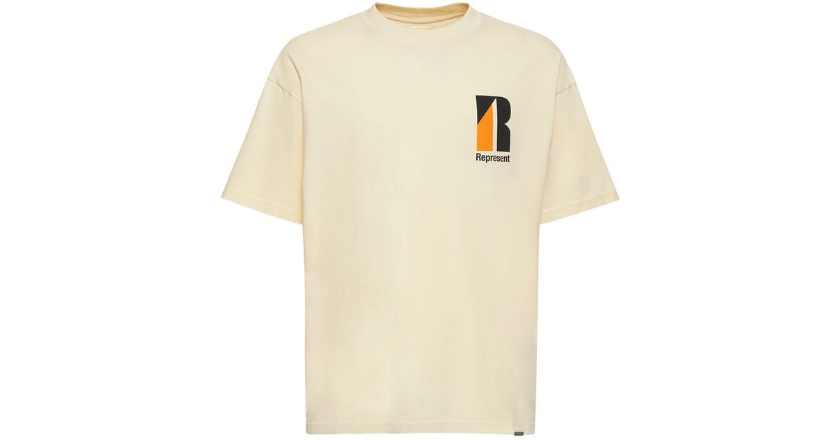 Represent Decade Of Speed Logo Cotton T-shirt in Natural for Men | Lyst