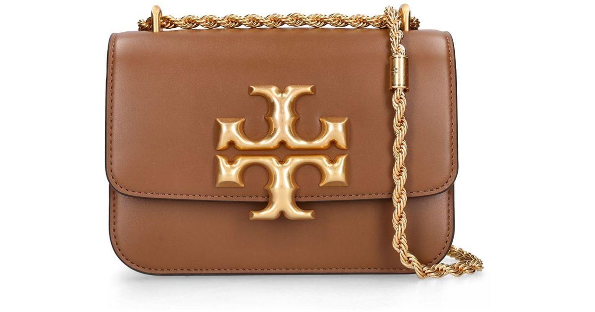 Tory Burch Small Eleanor Convertible Leather Bag in Brown | Lyst