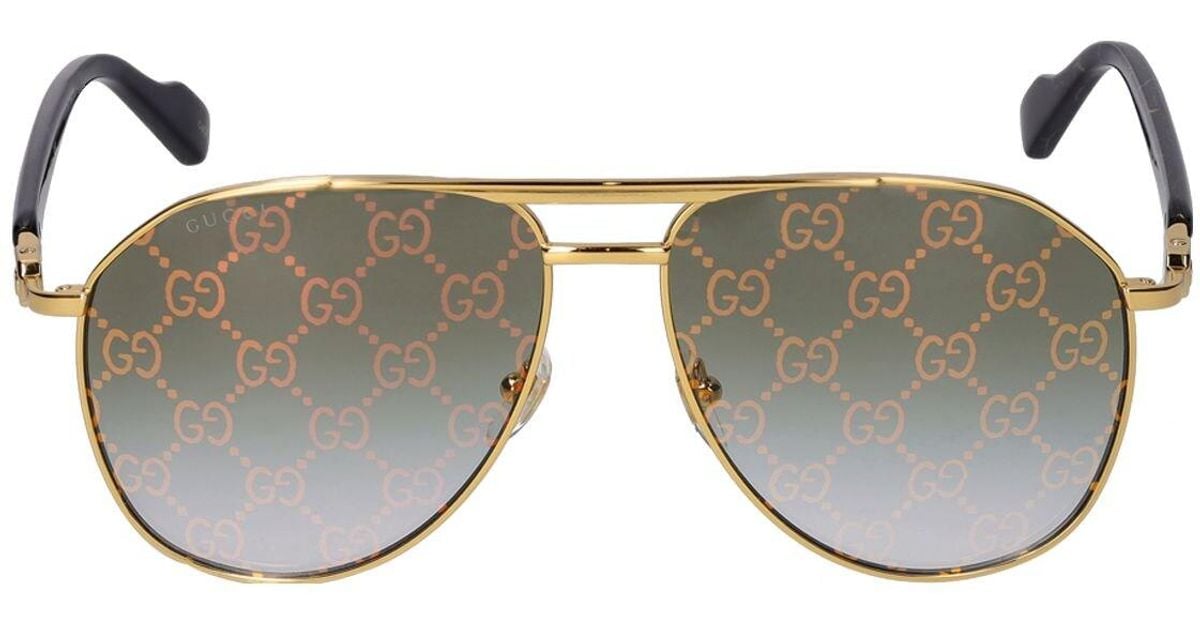 gucci gold and green sunglasses