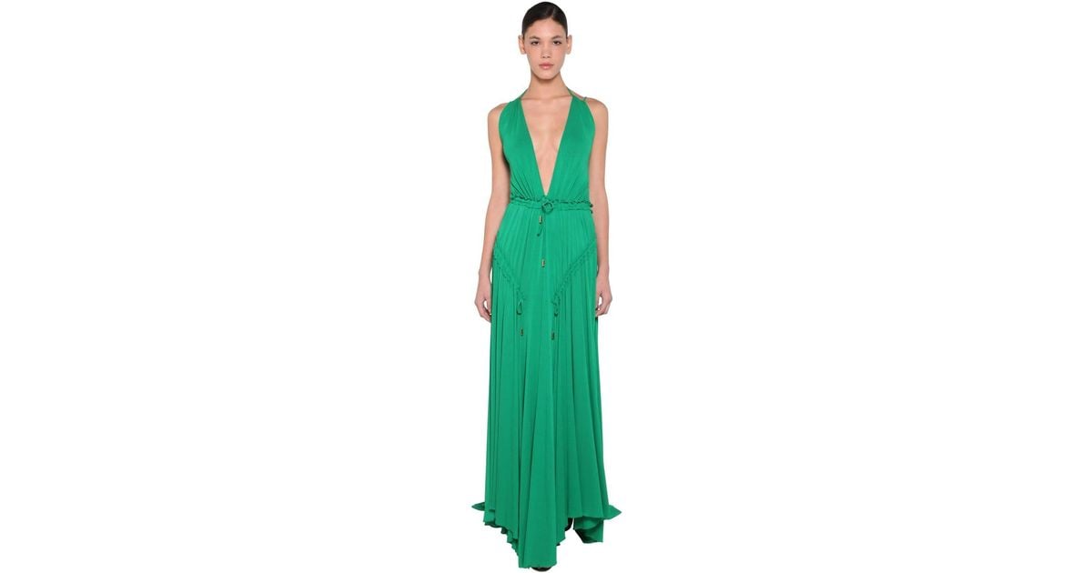 DSquared² Long Light Viscose Crepe Dress in Green - Save 29% | Lyst