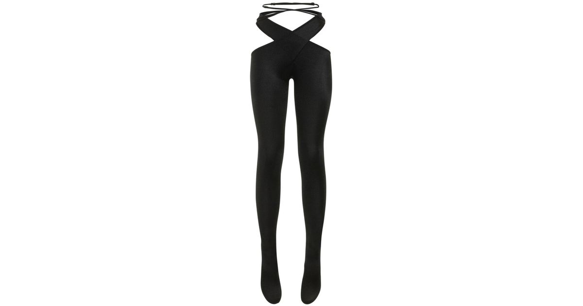 Wolford Mugler X Cutout Lace Up Tights in Black Lyst Canada