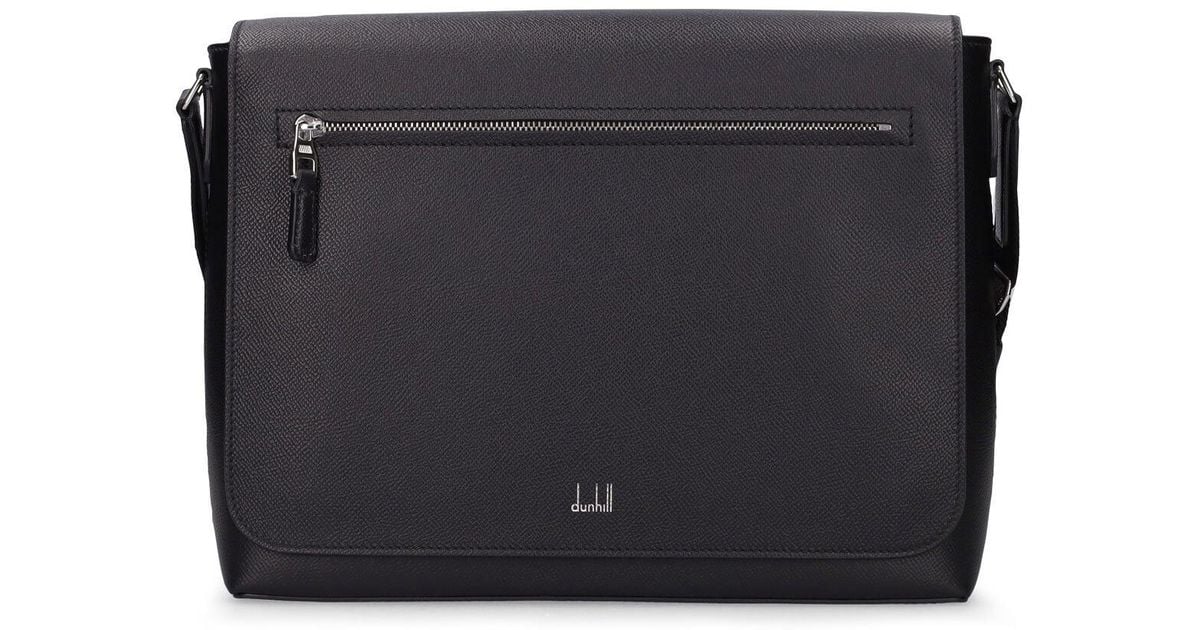 Dunhill Cadogan Leather Messenger Bag in Black for Men Lyst UK